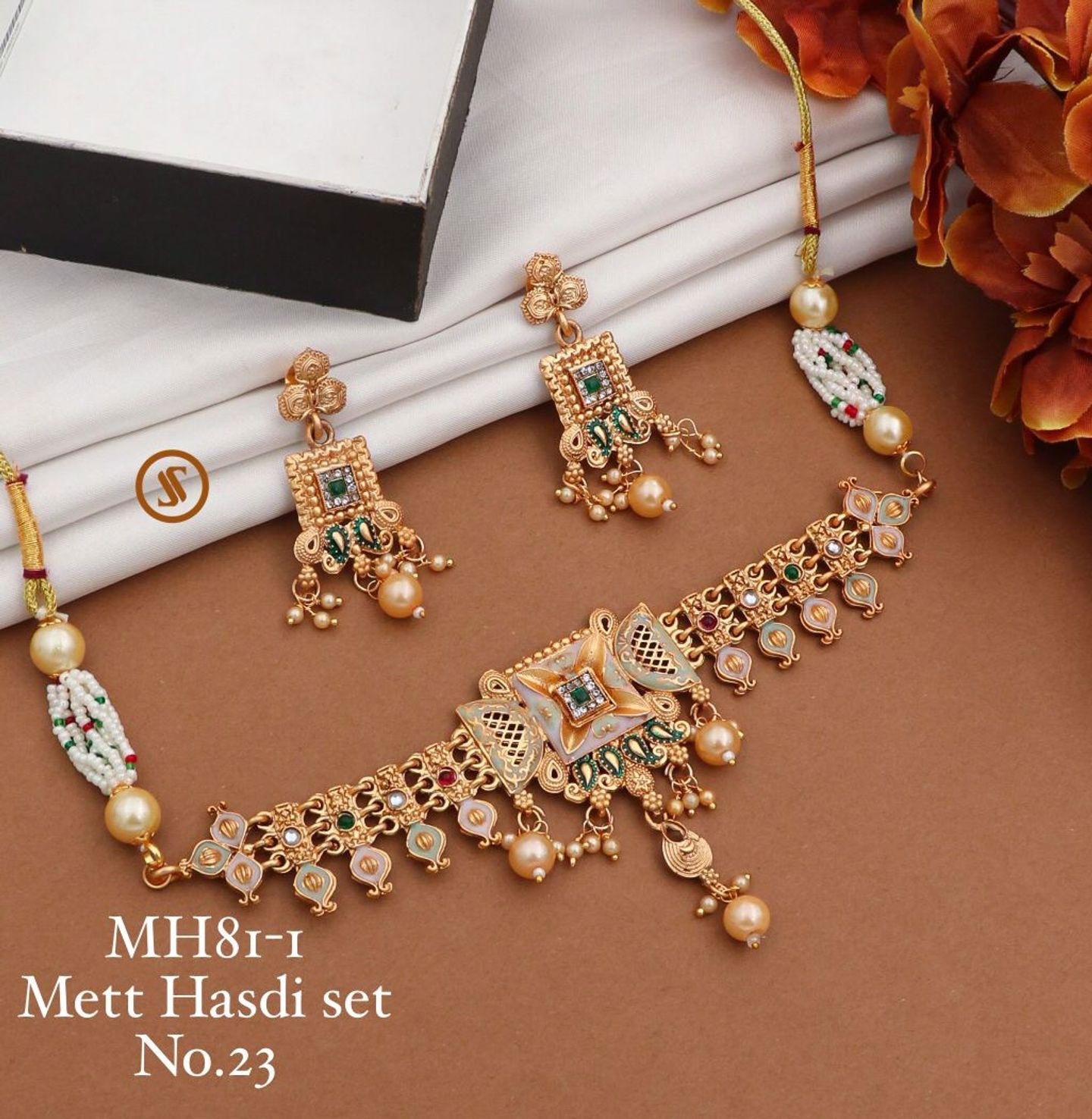 08 Mh Brass High Gold Matte Hasadi Set Wholesale Price In Surat